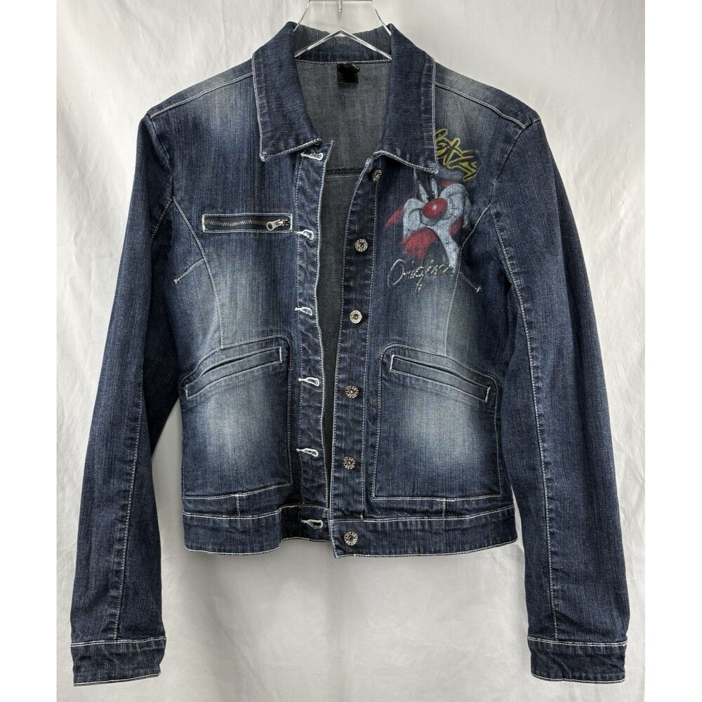 Lot 29 Looney Tunes Airbrush Denim Jacket VTG Women's Sz Large but Fits Medium